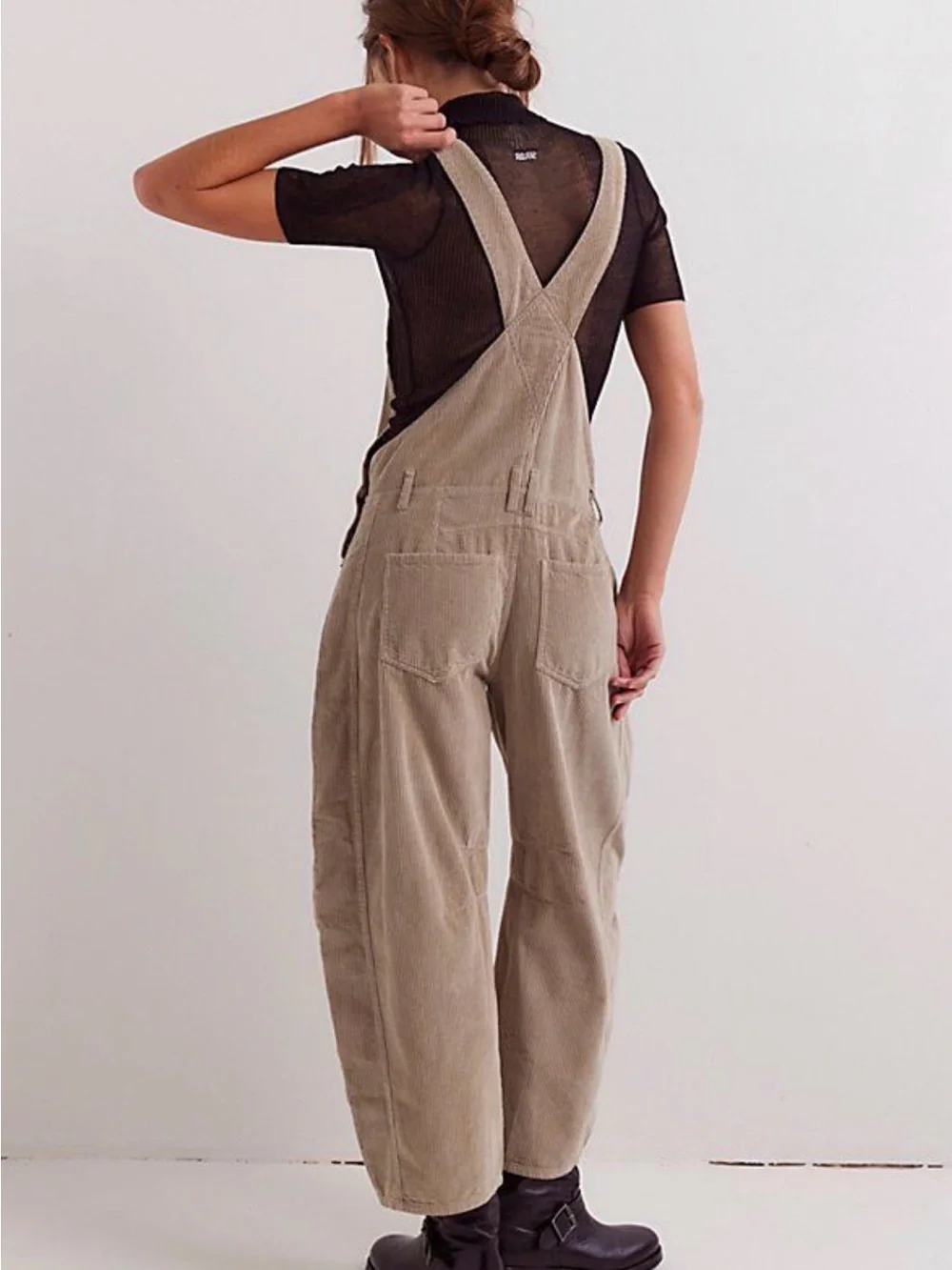Free People Good Luck Barrel Cord Overalls, Size Large